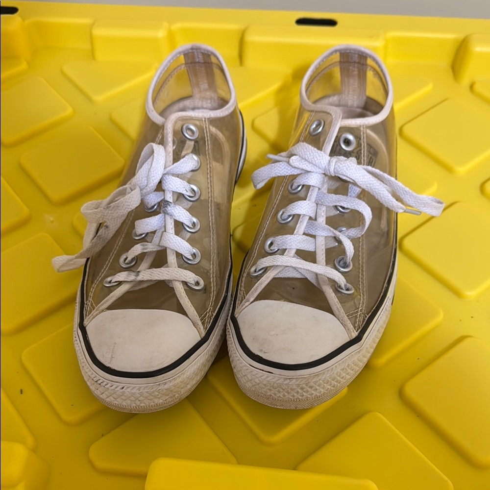 Rare Converse Clear and White Sneakers Women’s size 9